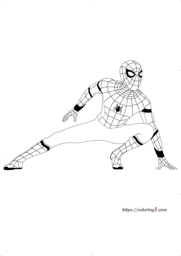 Spider-Man in crouching pose on white background