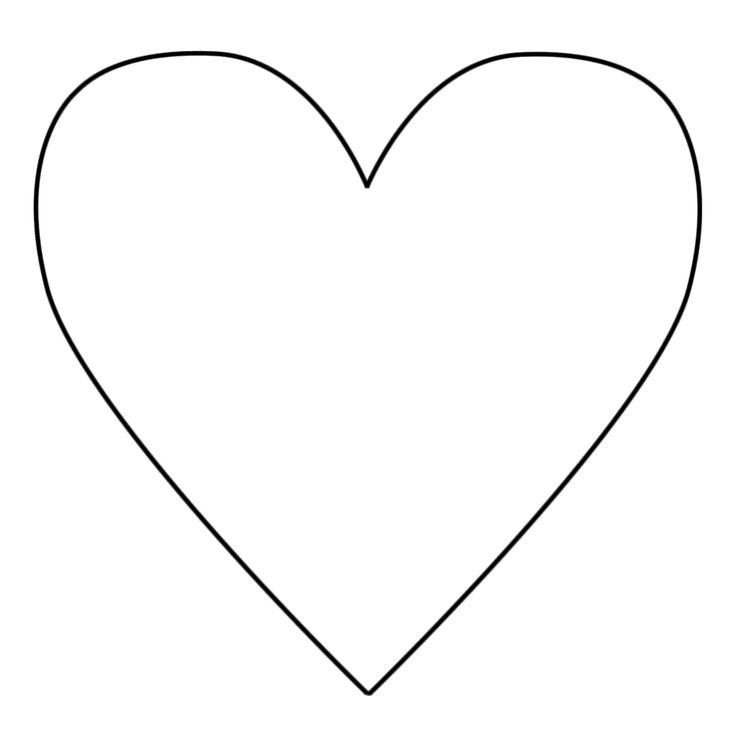 Simple outlined heart shape on white background