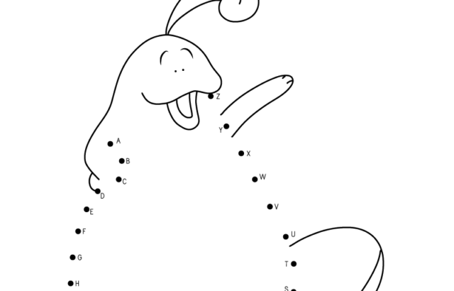 ABC dot-to-dot worksheet with cartoon elephant