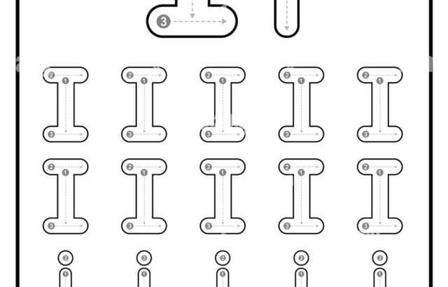 Printable worksheet of traced uppercase and lowercase I letters