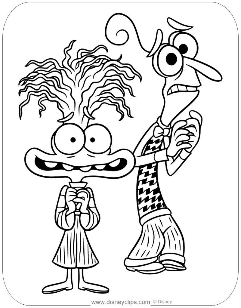 Black-and-white cartoon of two nervous characters standing together