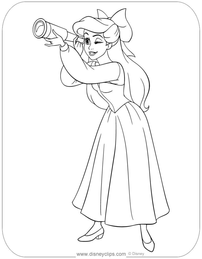 Disney princess holding a telescope and winking