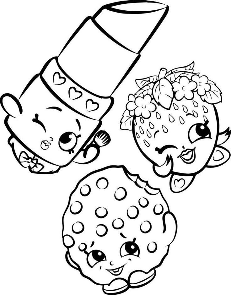 Three cartoon dessert characters on white background
