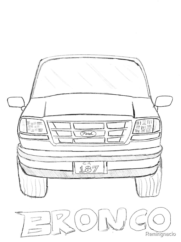 Front view of a Ford Bronco coloring page