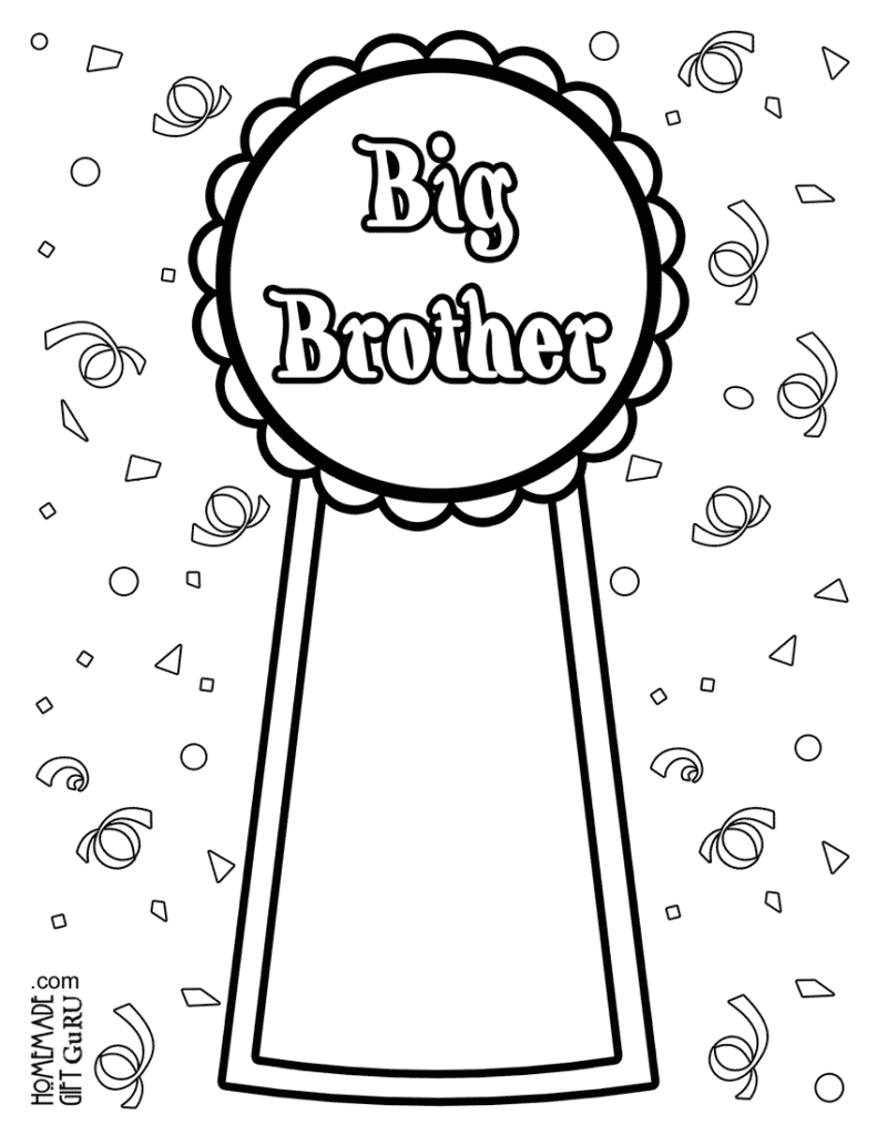 Big Brother award ribbon with confetti background