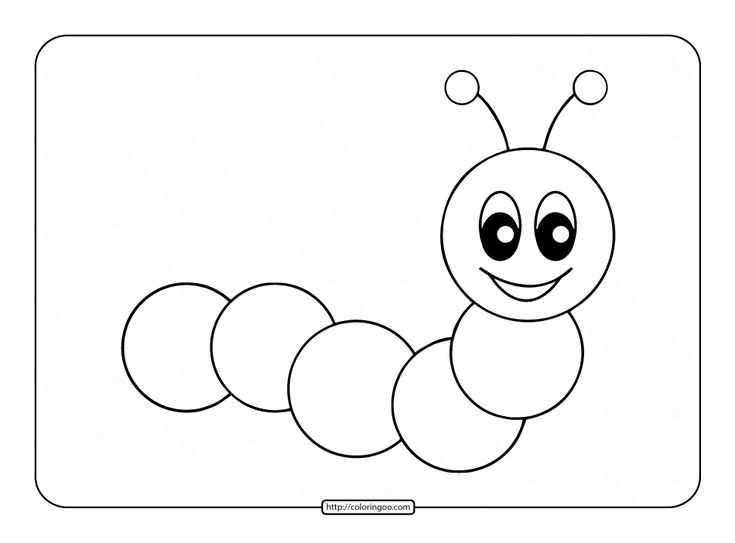 Simple cartoon caterpillar coloring page outline