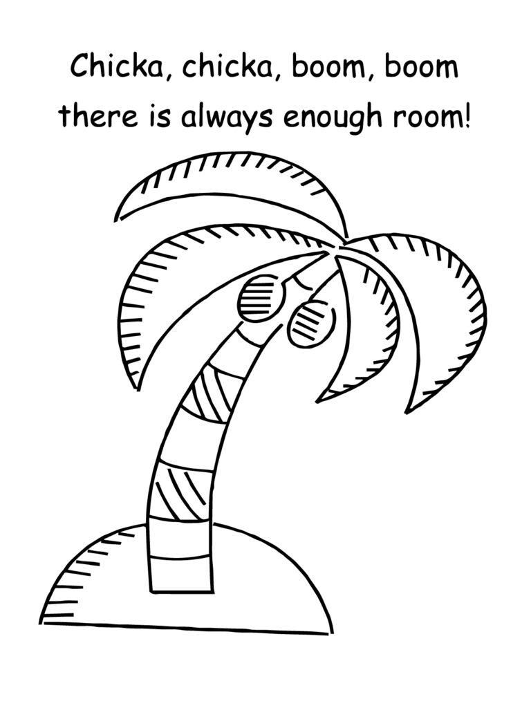 Palm tree with text on white page