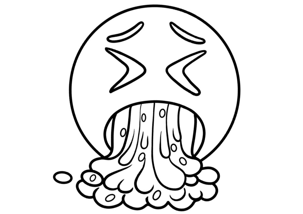 Upside-down crying face with jellyfish-like tentacles
