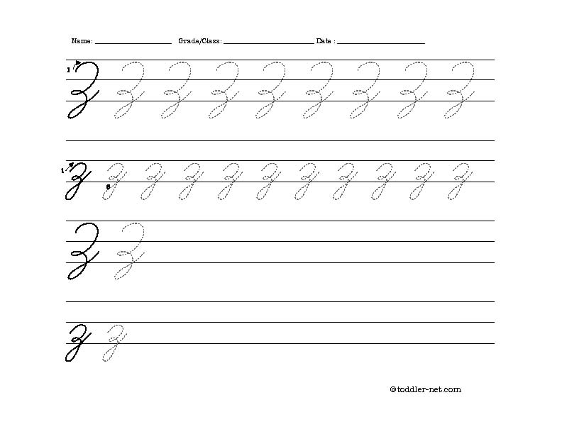 Cursive number tracing worksheet with repeated twos