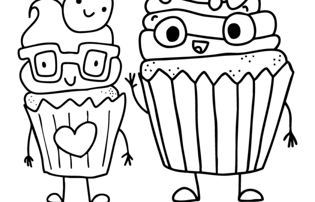 Smiling cupcake characters with “Have a Great Day” text