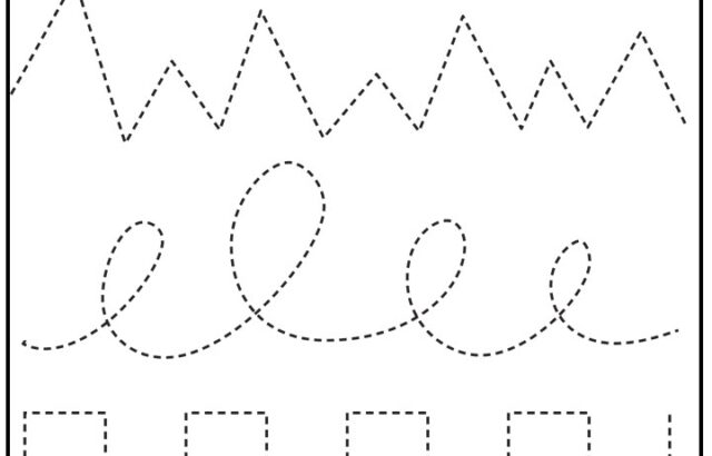 Line trace worksheet with dotted paths and name line