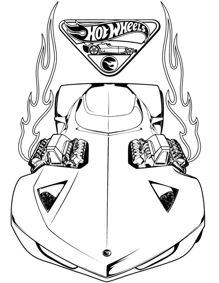 Black-and-white hot rod car with flames and logo