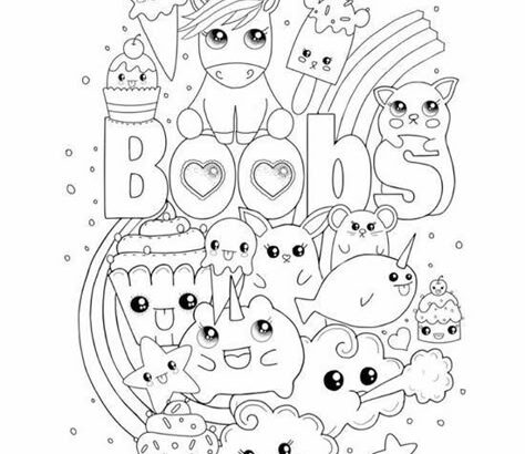 Cute cartoon Halloween doodles spelling Boobs
