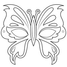 Outlined butterfly coloring page on white background
