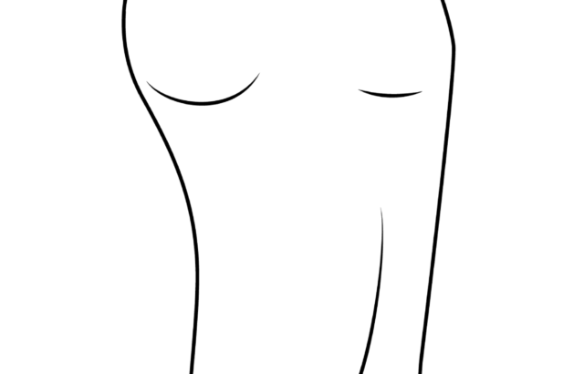 Black outline of a human foot sole upward