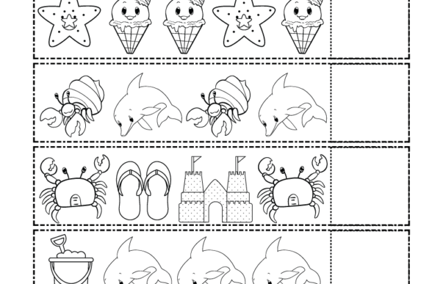 Summer learning patterns worksheet with pictures and blanks