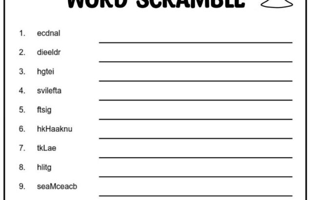 Hanukkah word scramble worksheet with a goblet