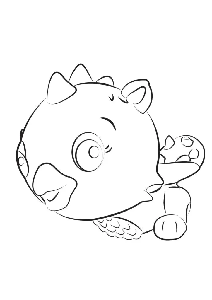 Cartoon baby bird drawing on white background