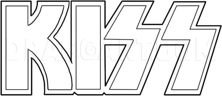 Outlined KISS logo letters on white background