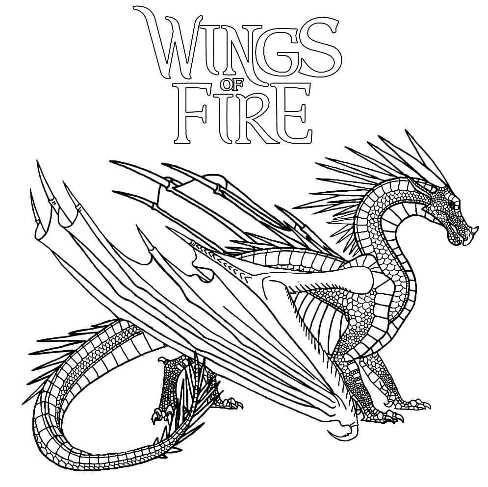 Wings of Fire dragon coloring page illustration