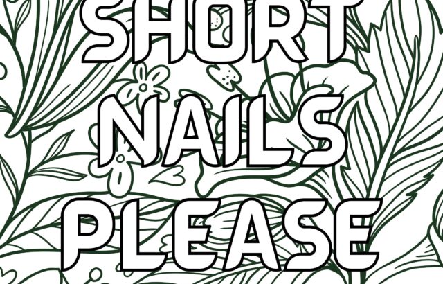 Floral line-art background with “SHORT NAILS PLEASE” text
