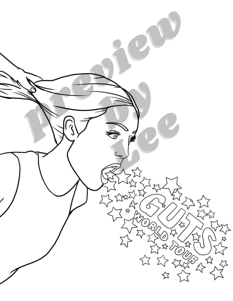 Black-and-white line drawing of woman yelling, with stars and text