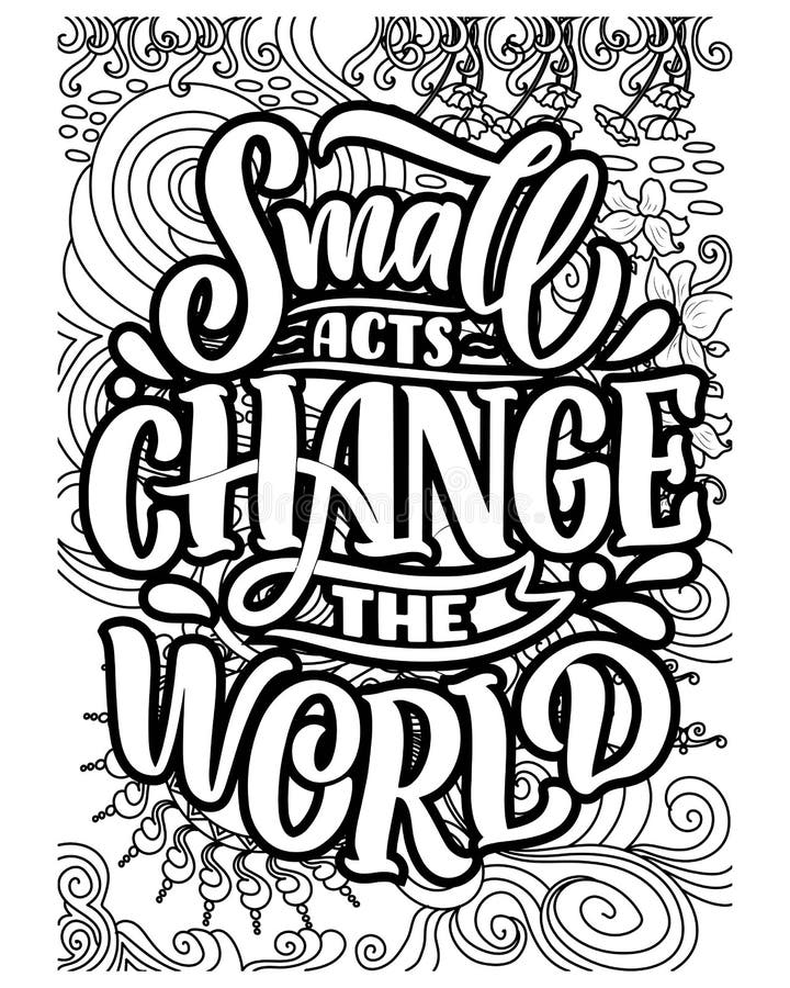 Decorative black-and-white inspirational quote illustration with swirls