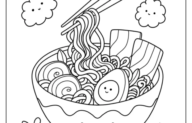 Cute noodle bowl with chopsticks and smiling food