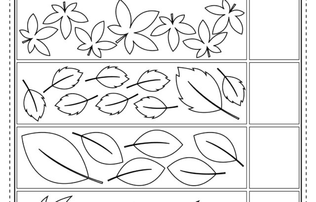 Fall addition worksheet with leaf counting boxes