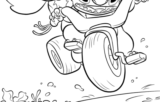 Two cartoon aliens riding a tricycle together