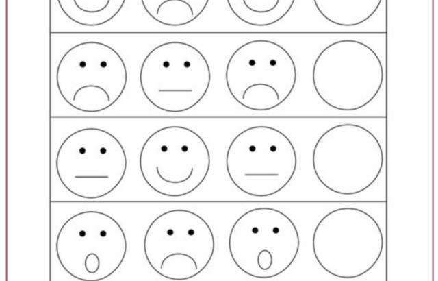 Worksheet of faces for drawing the next expression