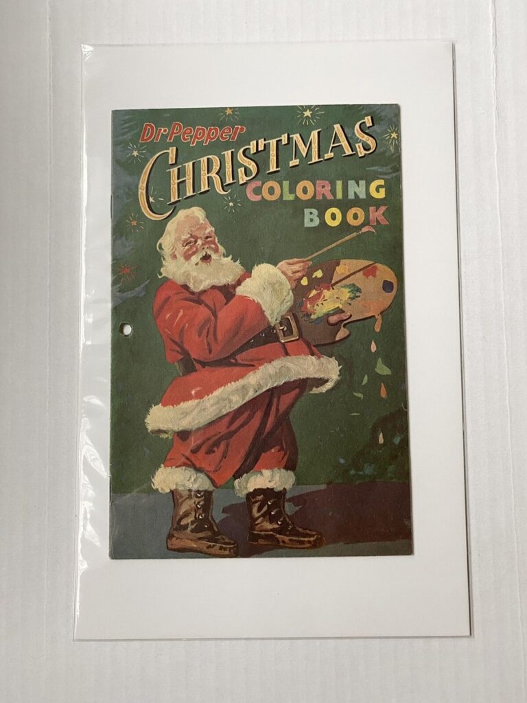 Vintage Santa Christmas coloring book cover in plastic sleeve