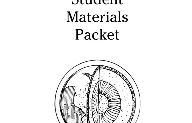Earth science student materials packet cover page