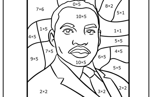 Martin Luther King Jr. color-by-code worksheet page