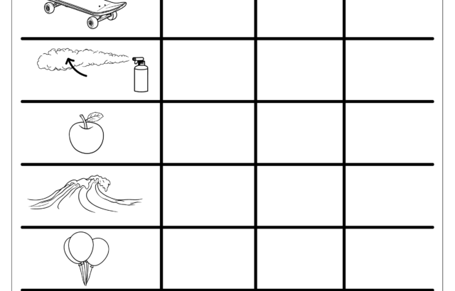 States of Matter worksheet with pictures and answer grid