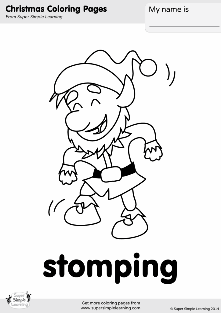 Santa Claus stomping in Christmas coloring page