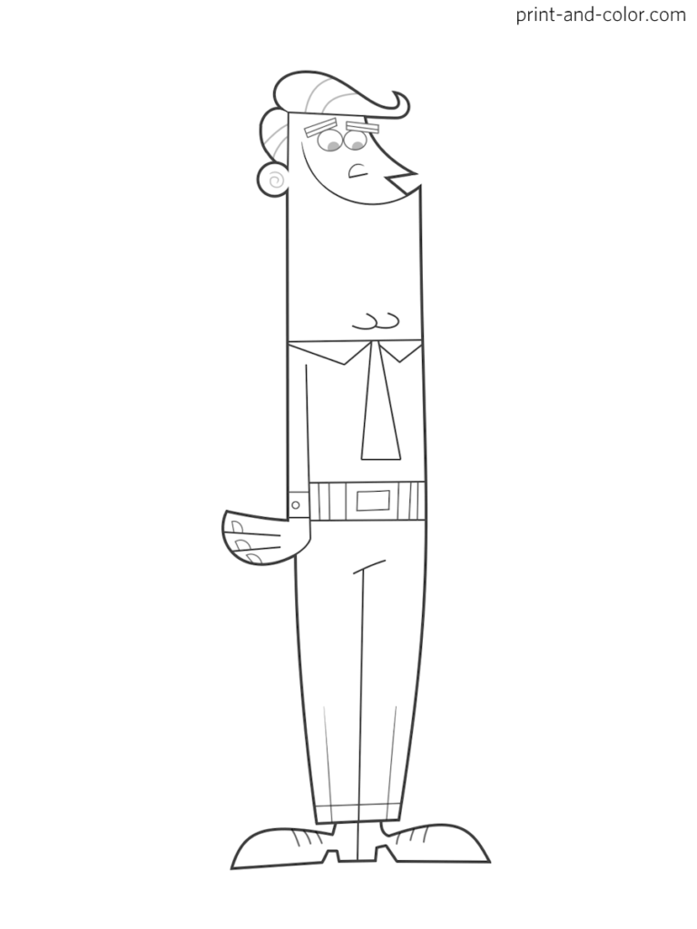 Black-and-white cartoon man standing full body, watermark above