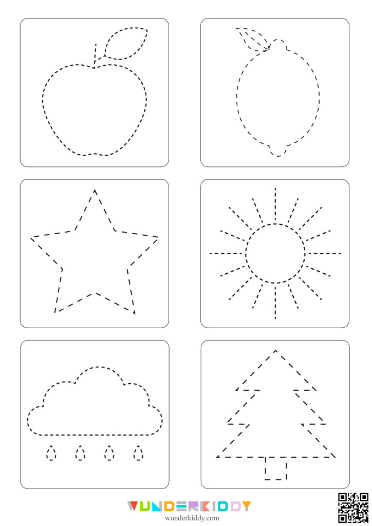 Grid of rounded panels with dashed-outline shapes.